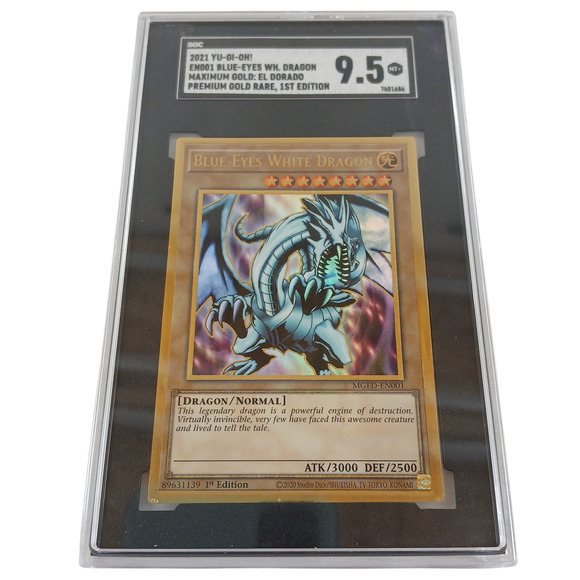 2021 Blue-Eyes White Dragon SGC 9.5 – 1st Edold Rare MGED-EN001 Yu-Gi-Oh! - Picture 1 of 2